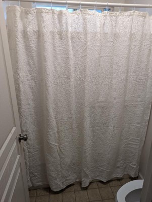 Matelasse Medallion Shower Curtain White - Threshold™ : Target