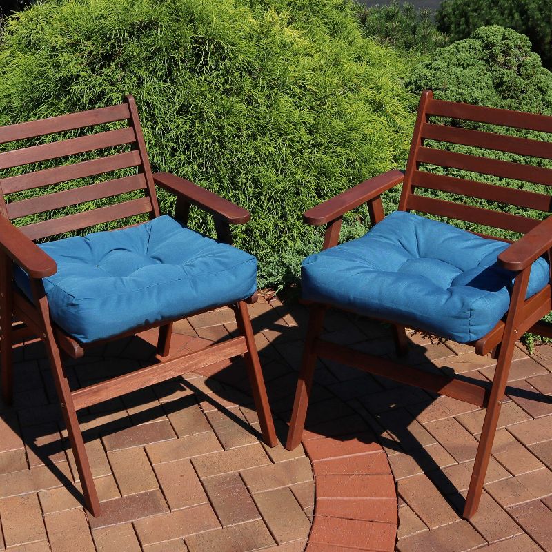 Sunnydaze Indoor/Outdoor Square Tufted Patio Chair Seat and Back Cushions - 20" - 2pk, 2 of 10