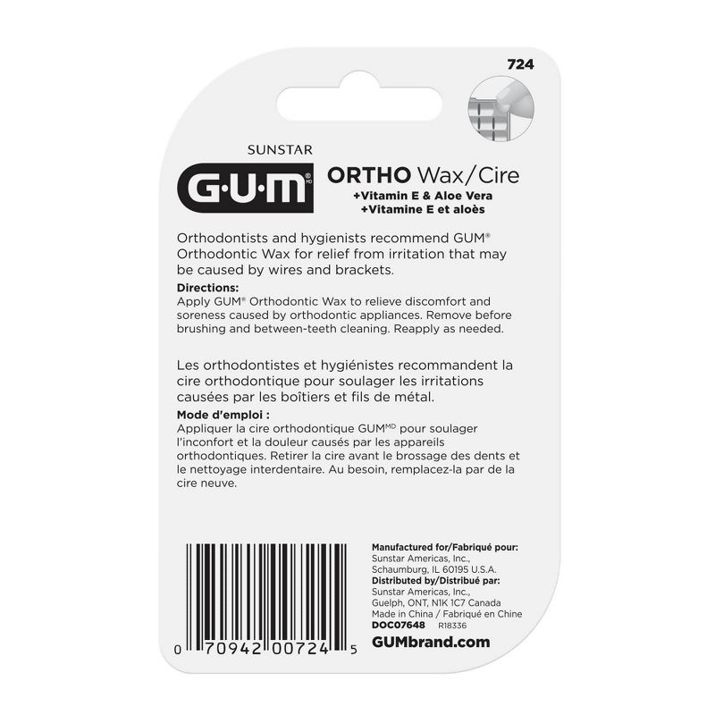 GUM Orthodontic Wax Mint - 1ct/35pc, 3 of 5