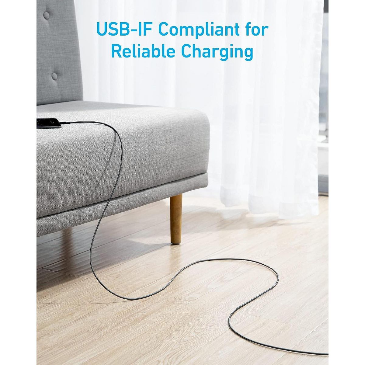 Anker USB A to USB C Cable, Charger Cord (2-Pack, 10 ft, Black) | For iPhone 17 Series, Samsung Galaxy Note10 / S10+ / S10, LG V30, and More - thumbnail 3