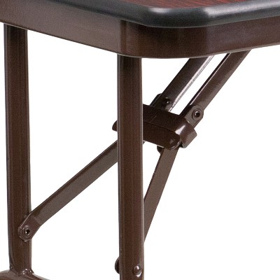 Mahogany Laminate Folding Banquet Table with Metal Frame