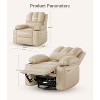 Coucheta 27'' Manual Recliner - PU Leather, Cup Holders, Side Pockets, 360 Swivel, 90-160 Adjustable, Ergonomic Home Office - 3 of 4