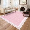 Washable Modern Bordered Rug Non Slip Low Pile Rug Soft Contemporary Throw Floor Cover Foldable Indoor Carpet for Living Room Bedroom Nursery - 2 of 4