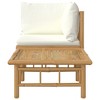 vidaXL 2 Piece Patio Lounge Set with Cream White Cushions Bamboo - 4 of 4