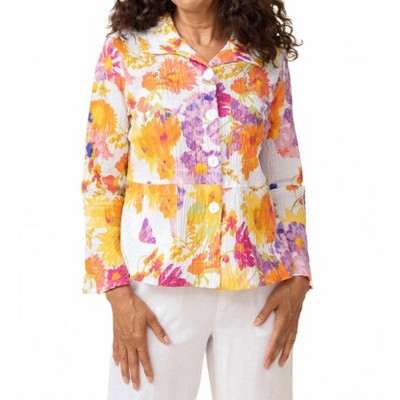 Women's Crinkle Cotton Sunflower Flounce Jacket - habitat