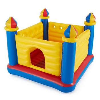 Intex 48259EP Inflatable Colorful Jump-O-Lene Castle Bouncer Indoor Outdoor Kids Jump Bounce House for 2 Kids, Ages 3 to 6 Years