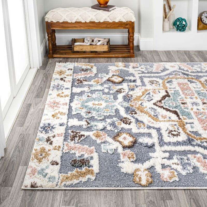 Aziza Persian Medallion High-Low Area Rug - JONATHAN Y, 4 of 11