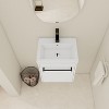 GDFStudio Zebulon Small Wall-Mounted Bathroom Vanity with Ceramic Sink and Mental Handle - 2 of 4
