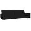vidaXL 2-Seater Sofa Bed with Two Pillows Black Velvet - 2 of 4