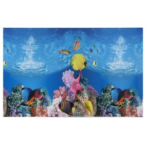 Unique Bargains Aquarium Background Poster Double-sided Aquarium Fish Tank Background Decorative Paper Sticker 1 Pc - 1 of 4