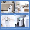 LunaLulinlk Bathroom Trash Can,2 Pack 2.5 Gallon Trash Cans with Lid,Automatic Trash Can for Kitchen with Garbage Bags - 2 of 4