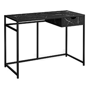 Monarch Specialties Computer Desk Home Office Laptop Storage Drawer 42InchL Work Metal Laminate Black Marble Look Contemporary Modern - 1 of 4