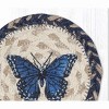 Earth Rugs Blue Swallowtail Butterfly Jute Coaster – 5"x5" Round Eco-Friendly Braided Natural Mat - 2 of 3