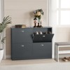 ALEXOUN Space Saving Entryway Shoe Storage Cabinet with 4 Flip-Top Drawers for Hallway,Shoe Rack with Adjustable Shelves - 2 of 4