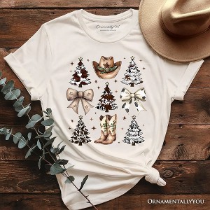 Western Christmas Coquette Tree T-Shirt, Country Holiday Cowboy Tee | OrnamentallyYou - 1 of 4