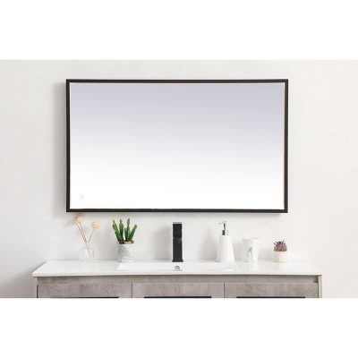 Black Aluminum Rectangular LED Bathroom Vanity Mirror