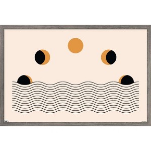 Trends International Abstract Moon Phases Framed Wall Poster Prints - 1 of 4