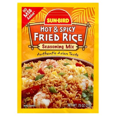 Sunbird Hot & Spicy Fried Rice Seasoning Mix - Case of 24 - 0.75 oz