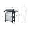 SEVOBAL Outdoor Grills, Griddles and Smokers 4 Burner Propane Gas Grill, BTU Outdoor BBQ with Foldable Side Tables, Black, 25.6"*17.7"*14.6" - 3 of 4