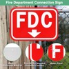 Unique Bargains Aluminum Outdoor "FDC" Fire Department Connection Metal Signw with a Down Arrow 1 Pc - 2 of 4