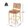 Christopher Knight Home Marc Contemporary Rubberwood and Faux Leater Upholstered Barstools (Set of 2) - 3 of 4