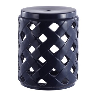 Betli Garden Stool - Indoor/Outdoor - ACS4574 - Navy - Safavieh - 1 of 2