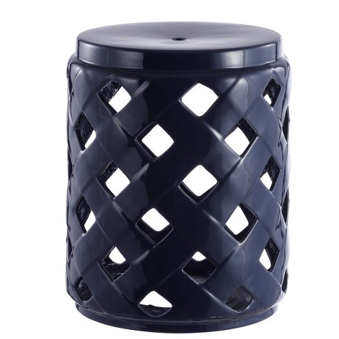 Betli Garden Stool - Navy - Safavieh. - image 1 of 2