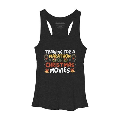 Women's Design By Humans Training For A Marathon Of Christmas Movies By Thingsandthings Racerback Tank Top
