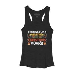 Women's Design By Humans Training For A Marathon Of Christmas Movies By Thingsandthings Racerback Tank Top - 1 of 3