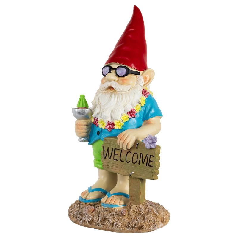 Northlight 16" Summer Time "Welcome" Gnome Outdoor Garden Statue, 4 of 6