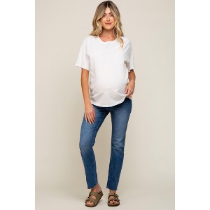 PinkBlush Blue Straight Leg Maternity Jeans - 1 of 4