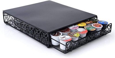 NHZ Coffee Pod Drawer Holder for K Cup, 2-Tier Coffee Pod Drawer Holder Organizer, No Assembly Required, K Cup Holder with 72 Capacity Capsule Pods.