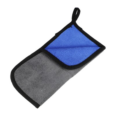 Unique Bargains Extra Large 500 GSM Microfibre Car Drying Towel 9.84"x9.84" Gray Blue 1 Pc