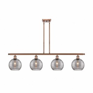 Athens Deco Swirl - 4 Light Island In Industrial Style-10 Inches Tall and 48 Inches Wide - 1 of 1