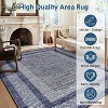 Modern Rug Thin Washable Non-Slip Geometric Border Low Pile Foldable Soft Non-Shedding Indoor Accent Carpet - 4 of 4