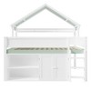 GDFStudio George Full Size Loft Bed with Playhouse Canopy Roof and Built-In Storage Cabinet - 4 of 4