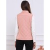 Allegra K Women's Stand Collar Lightweight Gilet Quilted Zip Vest - 4 of 4