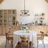 LNC Mocha 3-Light 16.5" Farmhouse Drum Small Chandelier, Antique Bronze with Hemp Rope - 4 of 4