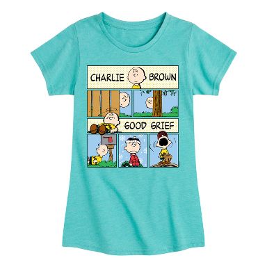 Girls' Peanuts Good Grief Comic Fitted Short Sleeve Graphic T