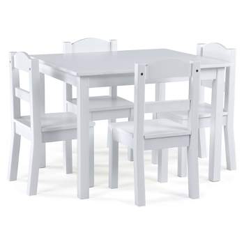 5pc Kids' Wood Table and Chair Set White - Humble Crew