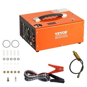 VEVOR PCP Air Compressor, 4500PSI Portable PCP Airgun Compressor with Built-in Converter, Auto-Stop | DC12V/AC120V | Oil & Water-Free, Orange - 1 of 4