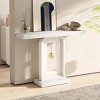 Syemin Console Tables Modern Console Table with Geometric Base, Narrow Sofa Entryway Table, Contemporary Wood Accent Table, Gold, 39.37"*11.8"*32.28" - 4 of 4