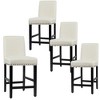 Tangkula 4PCS Upholstered Counter Stools Bar Stool Home Kitchen w/ Wooden Legs Beige - 3 of 4