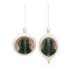 Mercury Glass Ornament with Pine Trees (Set of 6) - 2 of 4