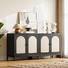 Rattan Sideboard , Buffet Sideboard with Adjustable Shelves, Wooden Storage Cabinet for Living Room, Hallway - 3 of 4