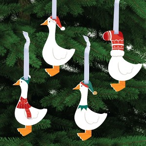 Big Dot of Happiness Christmas Silly Goose Ornament Set, Winter Holiday Party Decorations, Funny Christmas Tree Ornaments - Set of 12 - 1 of 4