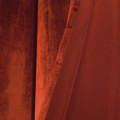 Rust Velvet Room Darkening Grommet Curtain Panels, Set of 2