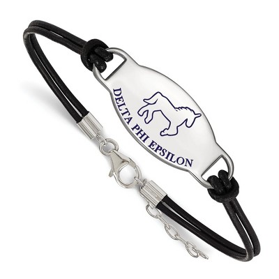 Black Bow Jewelry Sterling Silver Delta Phi Epsilon Greek Life Strand Bracelet 7 Inch