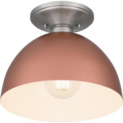 Matte Rose Gold Glass Bowl Semi-Flush Mount Light