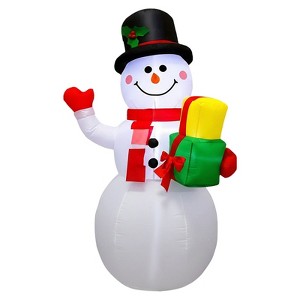 Itopfox 5FT Inflatable Snowman with Rotating LED Lights 1 Piece Outdoor Christmas Decoration for Yard Patio Garden Lawn Holiday Party - 1 of 4